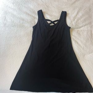 Black, stretchy and flowy mini dress